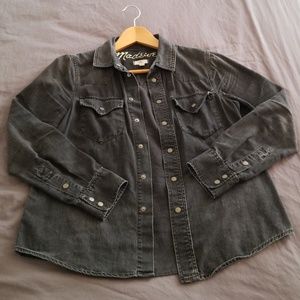 FINAL SALE Madewell Black Denim Shirt Small